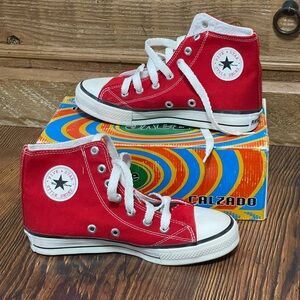 Five Star style high top shoes, red/Repsol